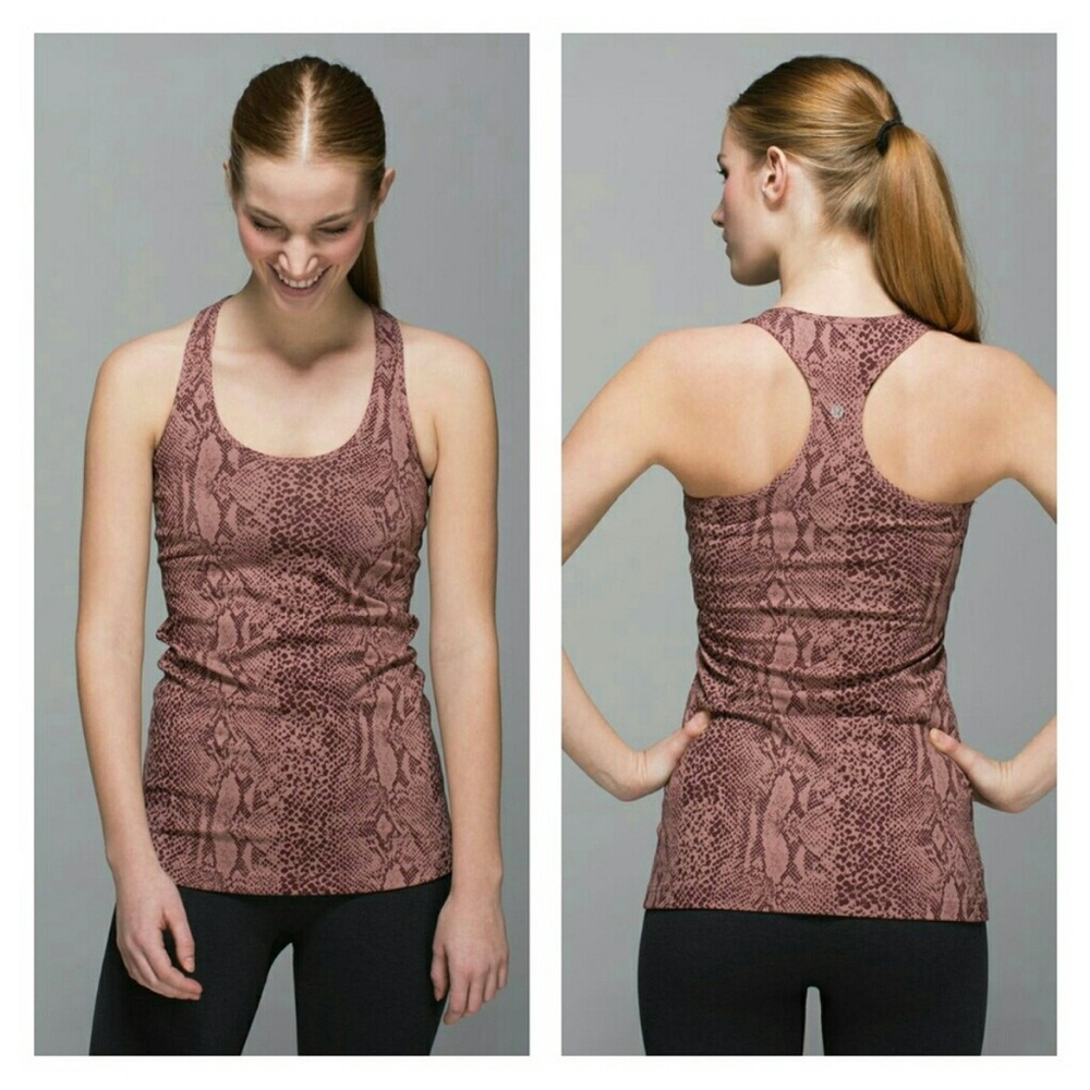 Lululemon Cool Racerback In Desert Snake Bark Berry Top Size 6